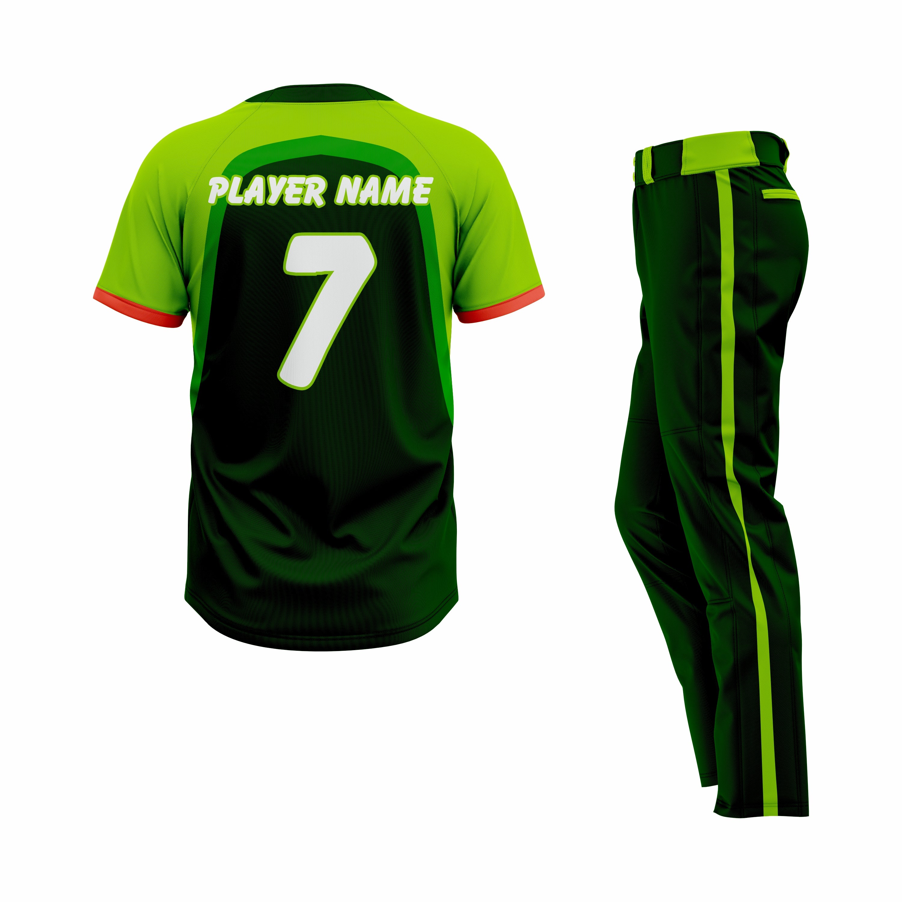 Custom Dark Green & Green Authentic Softball Uniform