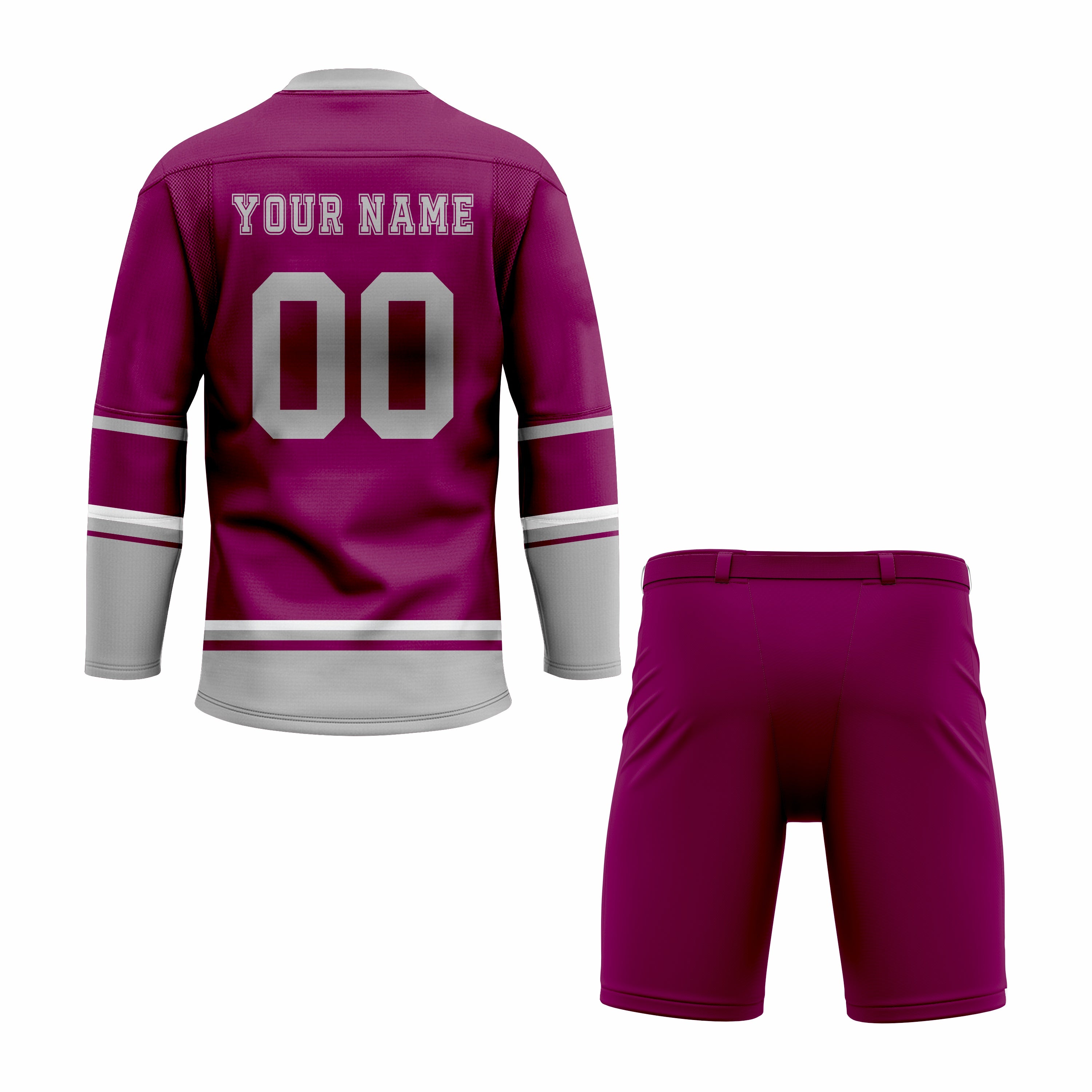 CUSTOM PURPLE GREY HOCKEY UNIFORM