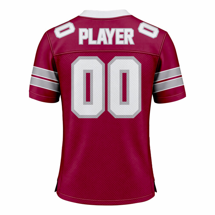 Custom White & Maroon American Football Fan Jersey