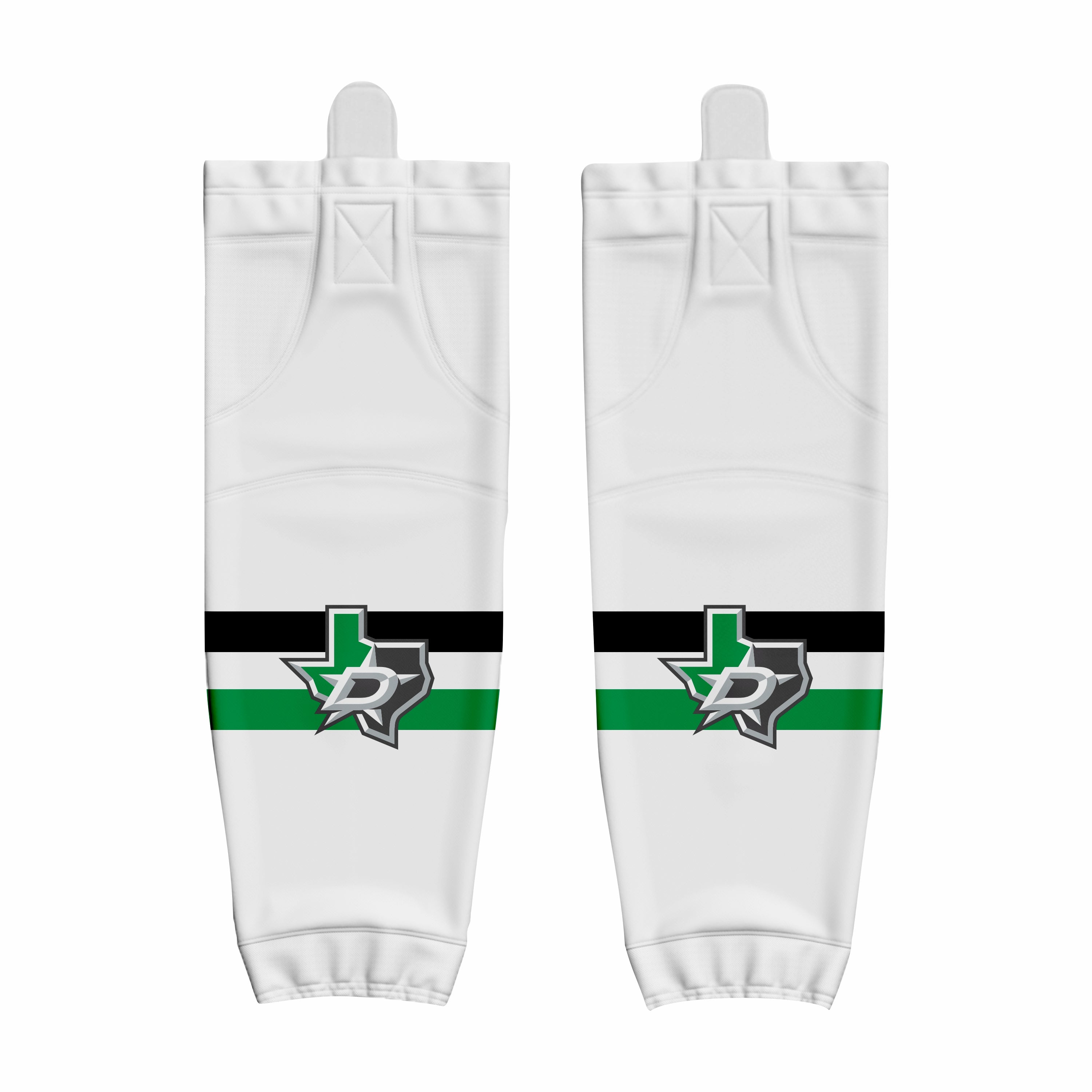 Custom White Black Hockey Socks
