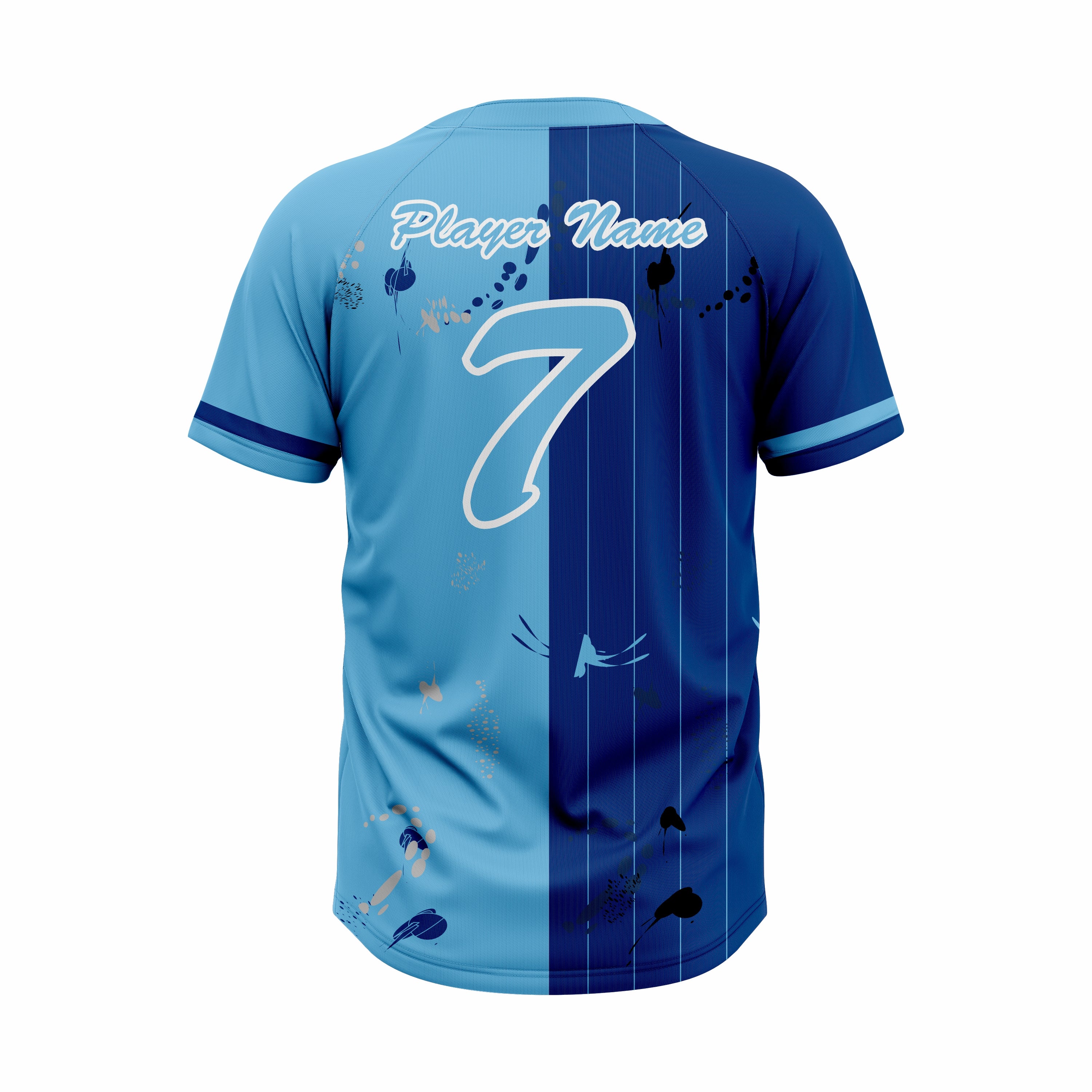 Custom Blue & Cyan Authentic Baseball two Buttons Jersey
