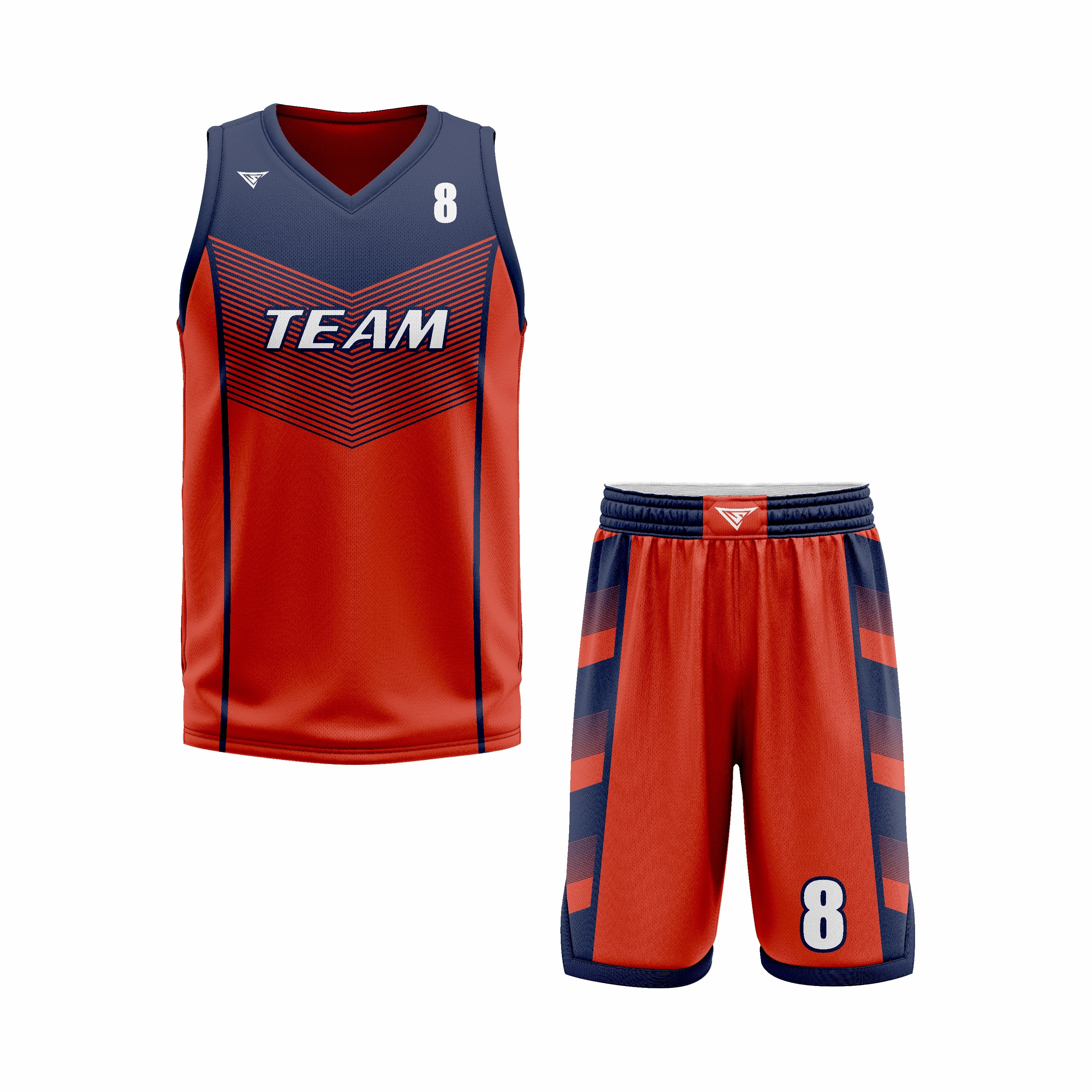 CUSTOM BLUE RED BASKETBALL UNIFORM