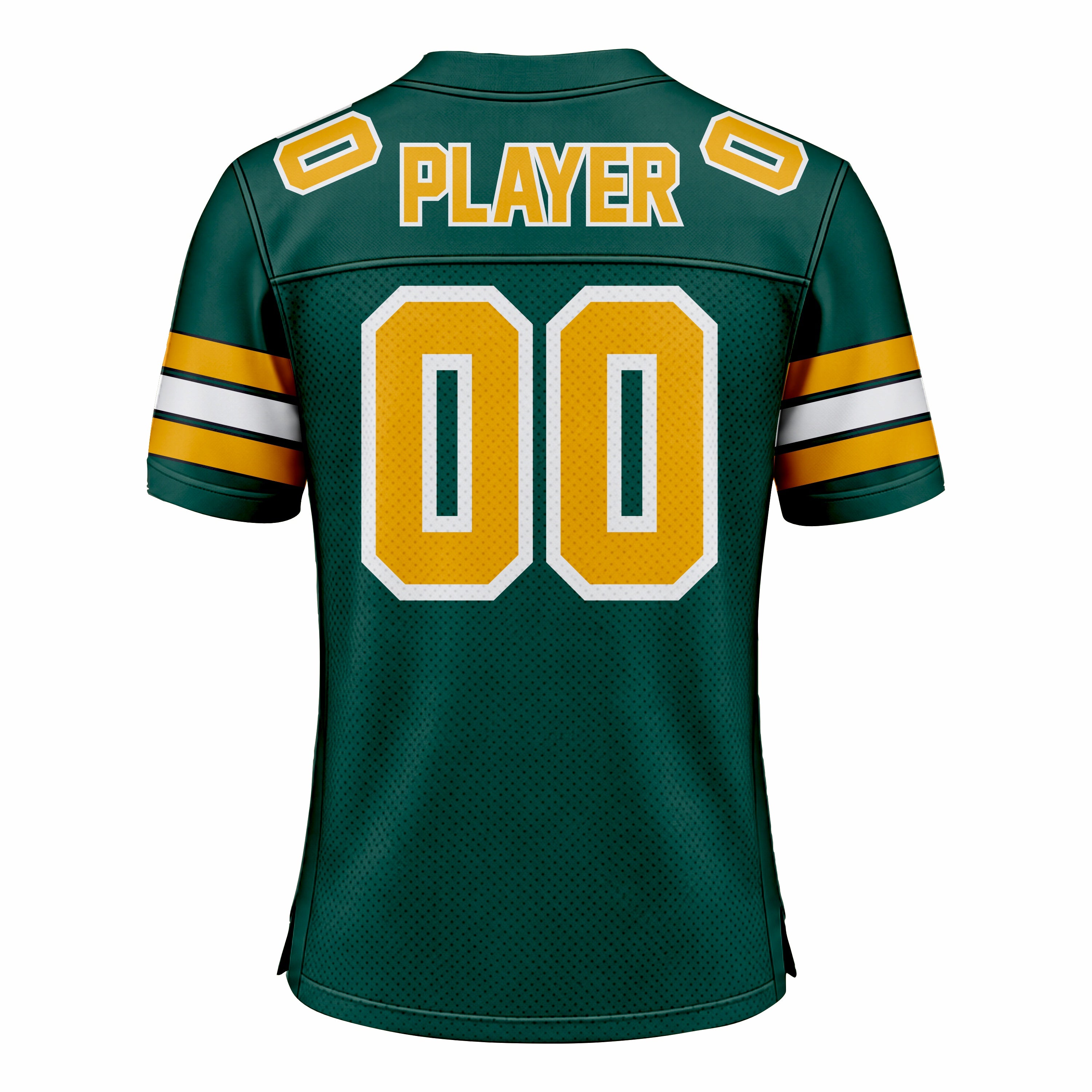 Custom Green, Yellow & White American Football Fan Jersey