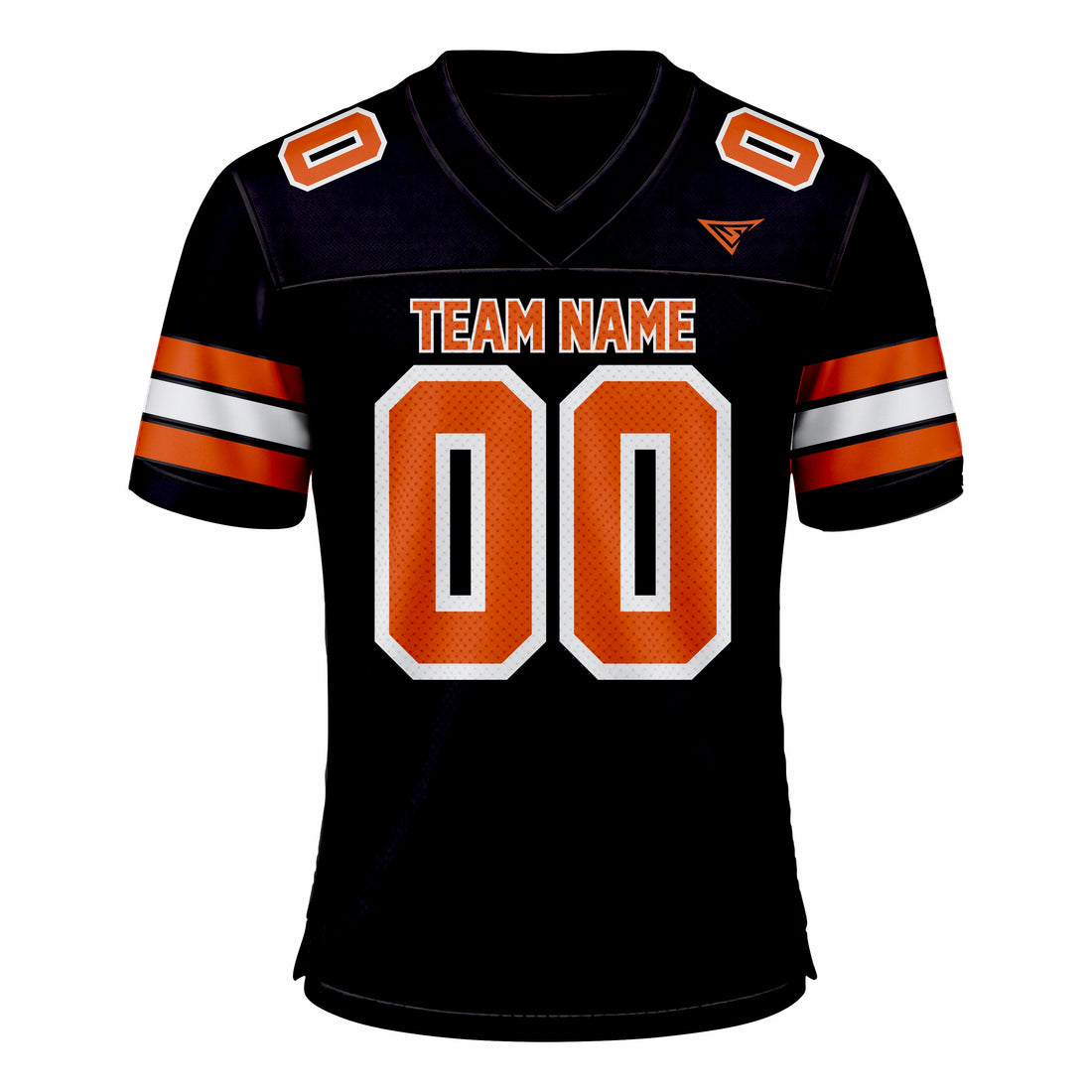 Custom Black, Orange & White American Football Fan Jersey