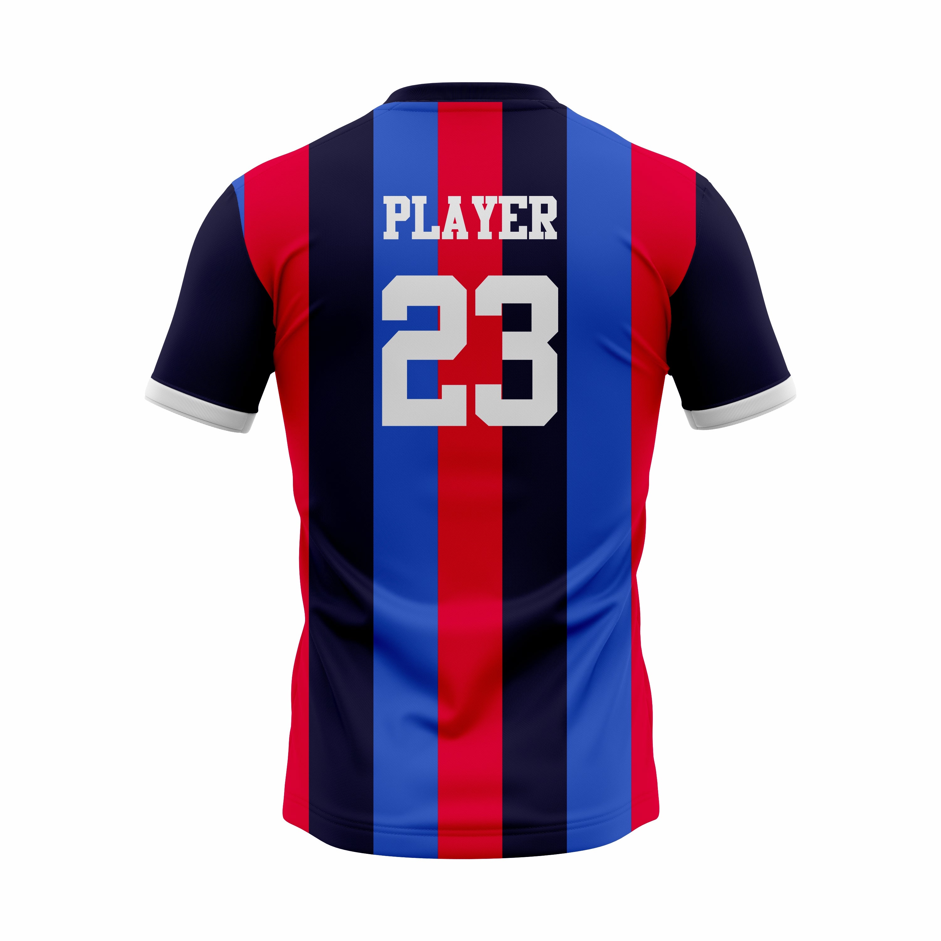 Custom Dark Blue, Red & Blue Sublimation Soccer Jersey