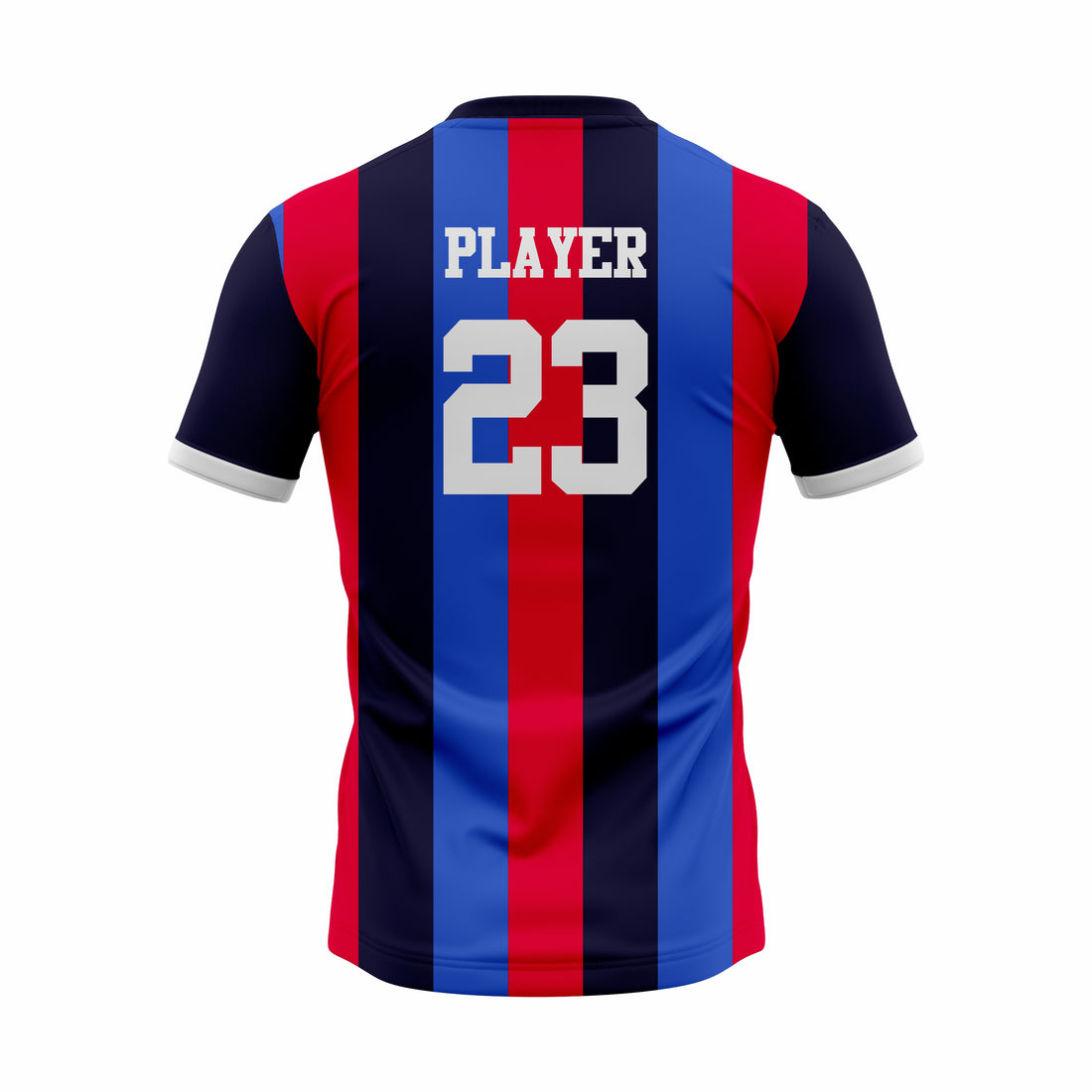 Custom Dark Blue, Red & Blue Sublimation Soccer Jersey