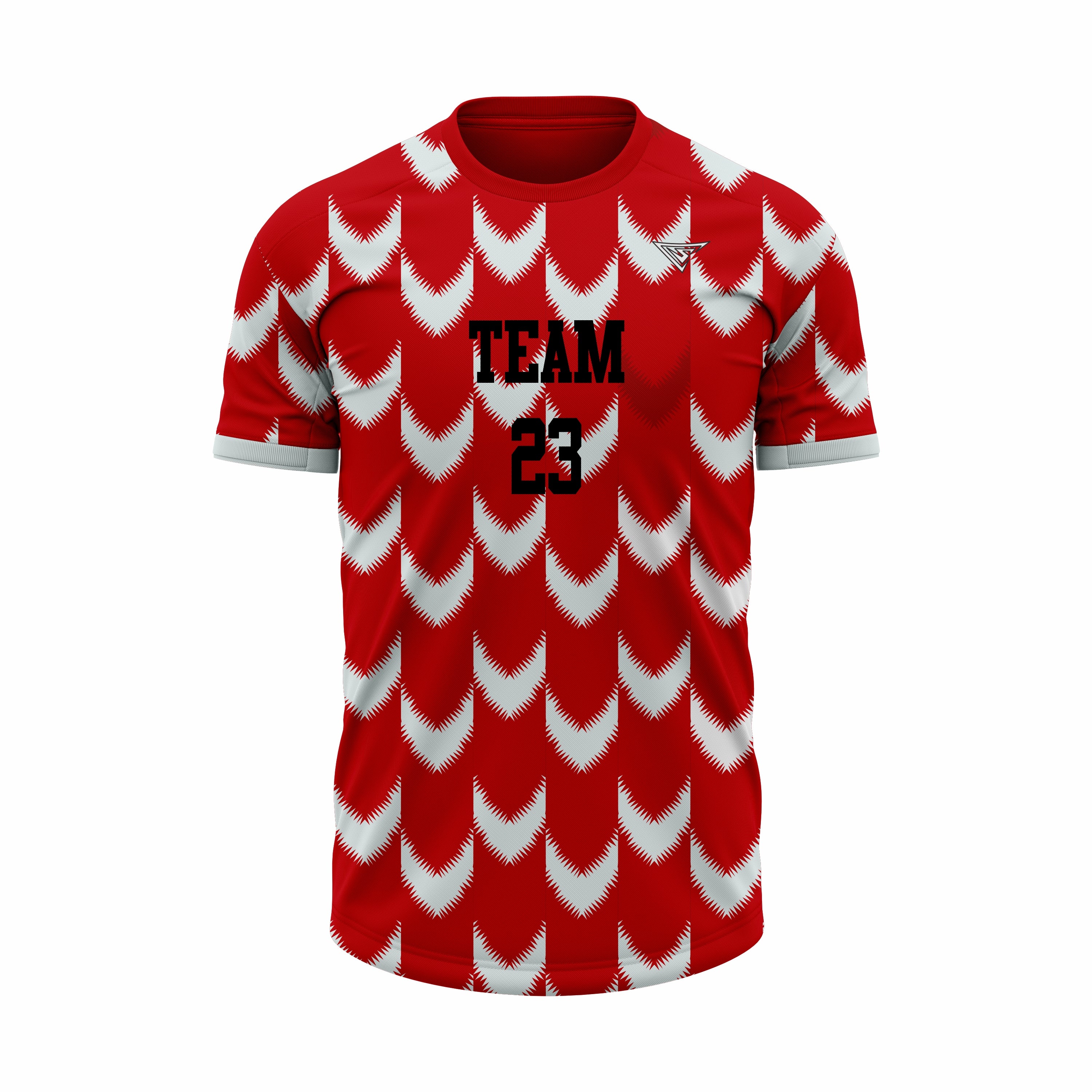 Custom Red & White Sublimation Soccer Jersey
