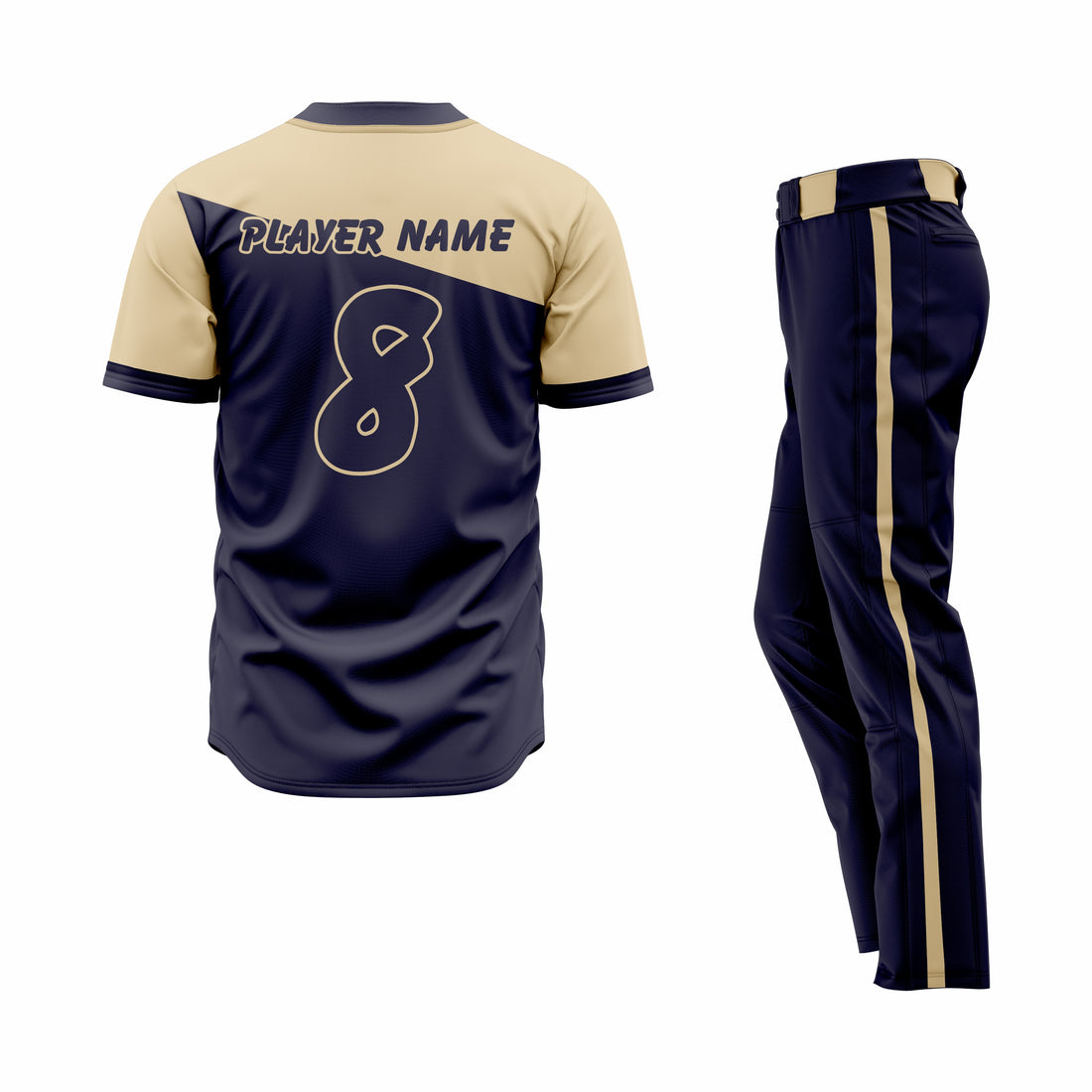 Custom Blue & Skin Authentic Baseball Uniform