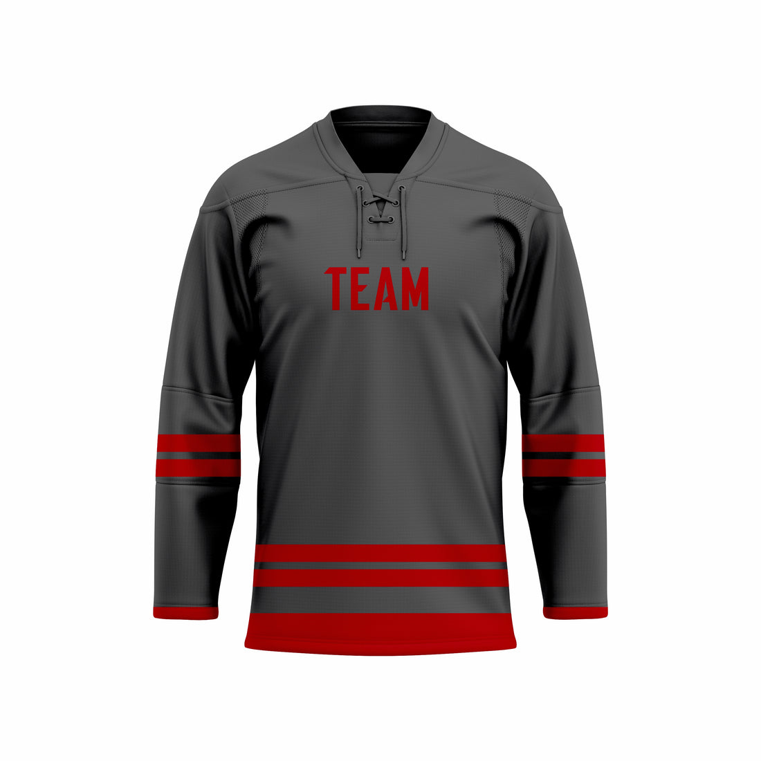 Custom Black & Red Laced Hockey jersey