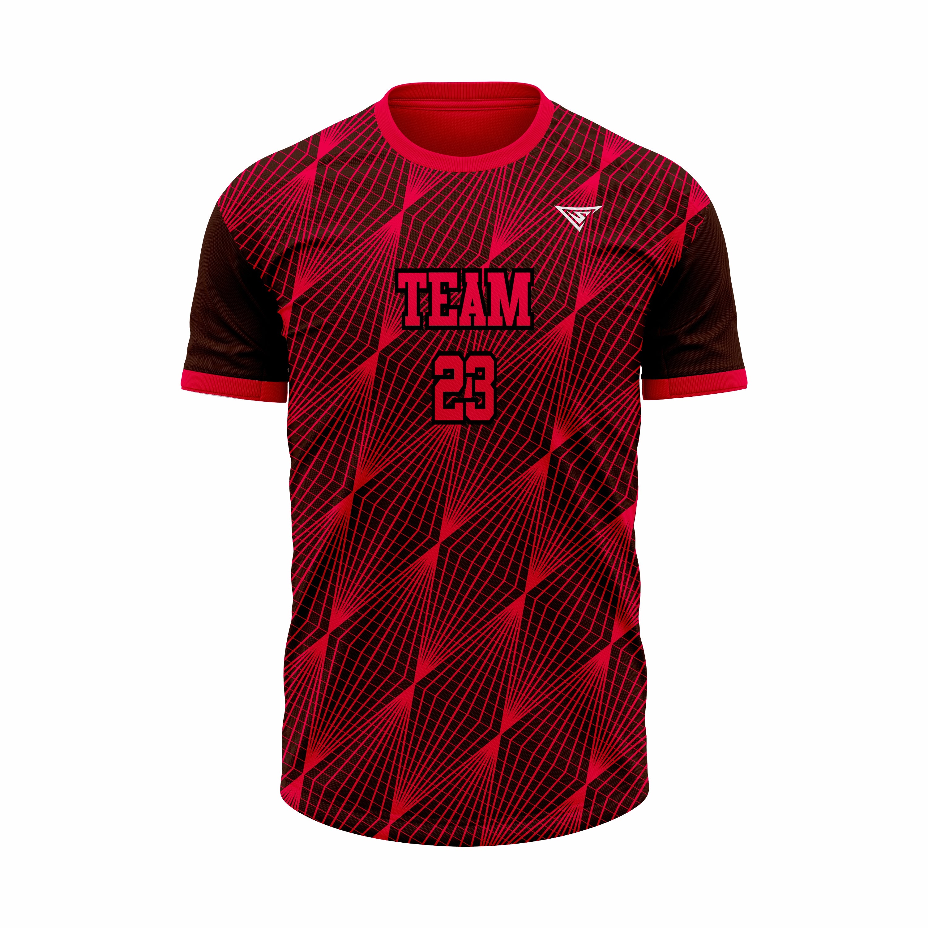 Custom Black & Red Sublimation Soccer Uniform