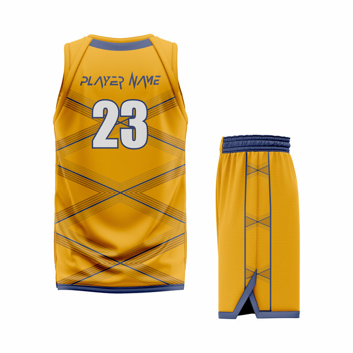 Custom Blue Yellow Basketball Uniform Set | Sports Custom Uniform