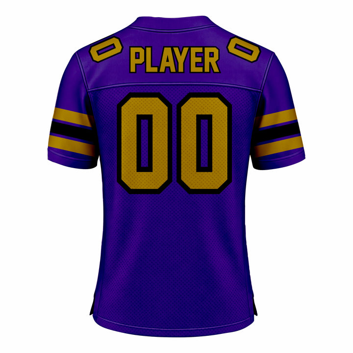 Custom Blue, Orange & Black American Football Fan Jersey