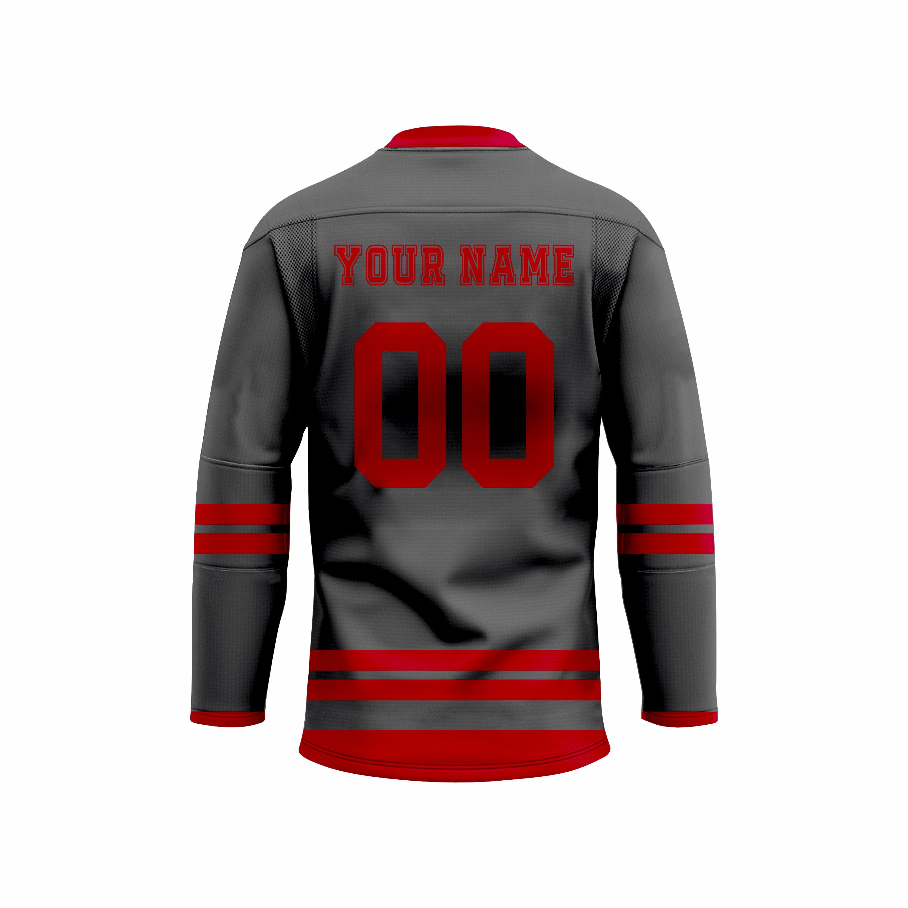 Custom Black & Red Laced Hockey jersey