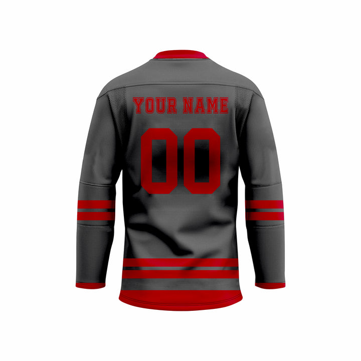 Custom Black & Red Laced Hockey jersey
