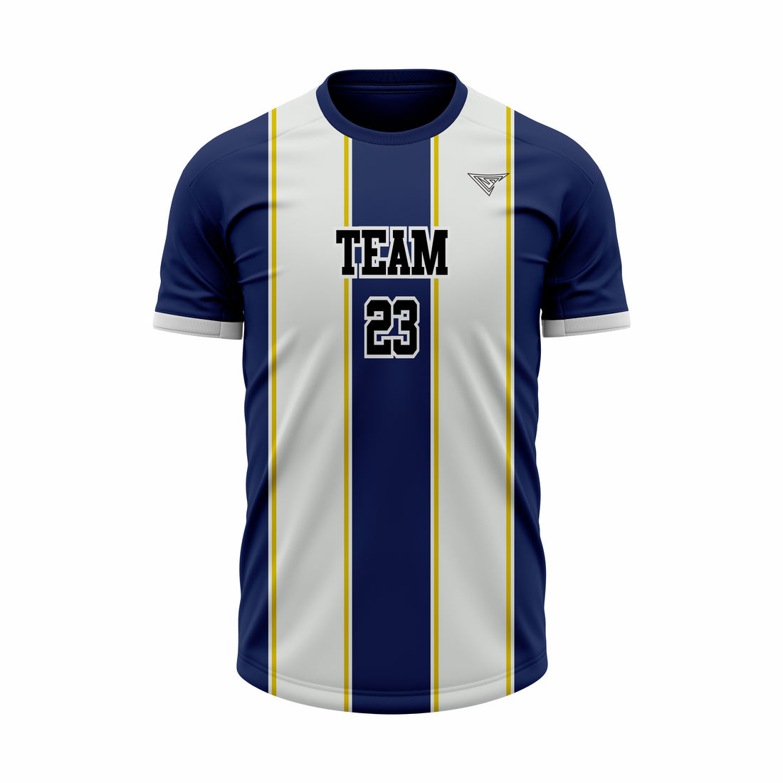 Custom Blue, White & Yellow Sublimation Soccer Jersey