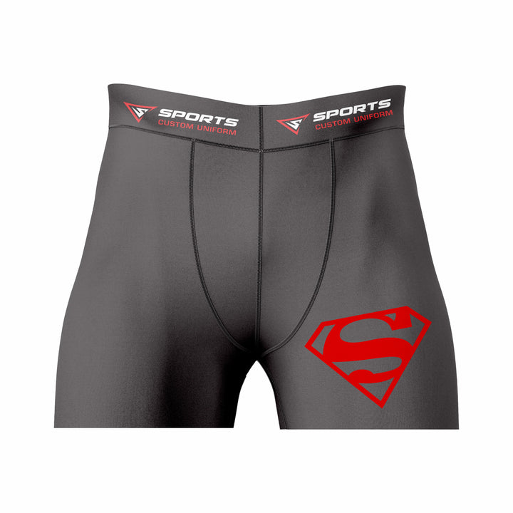 Custom Black Red Authentic Compression Short