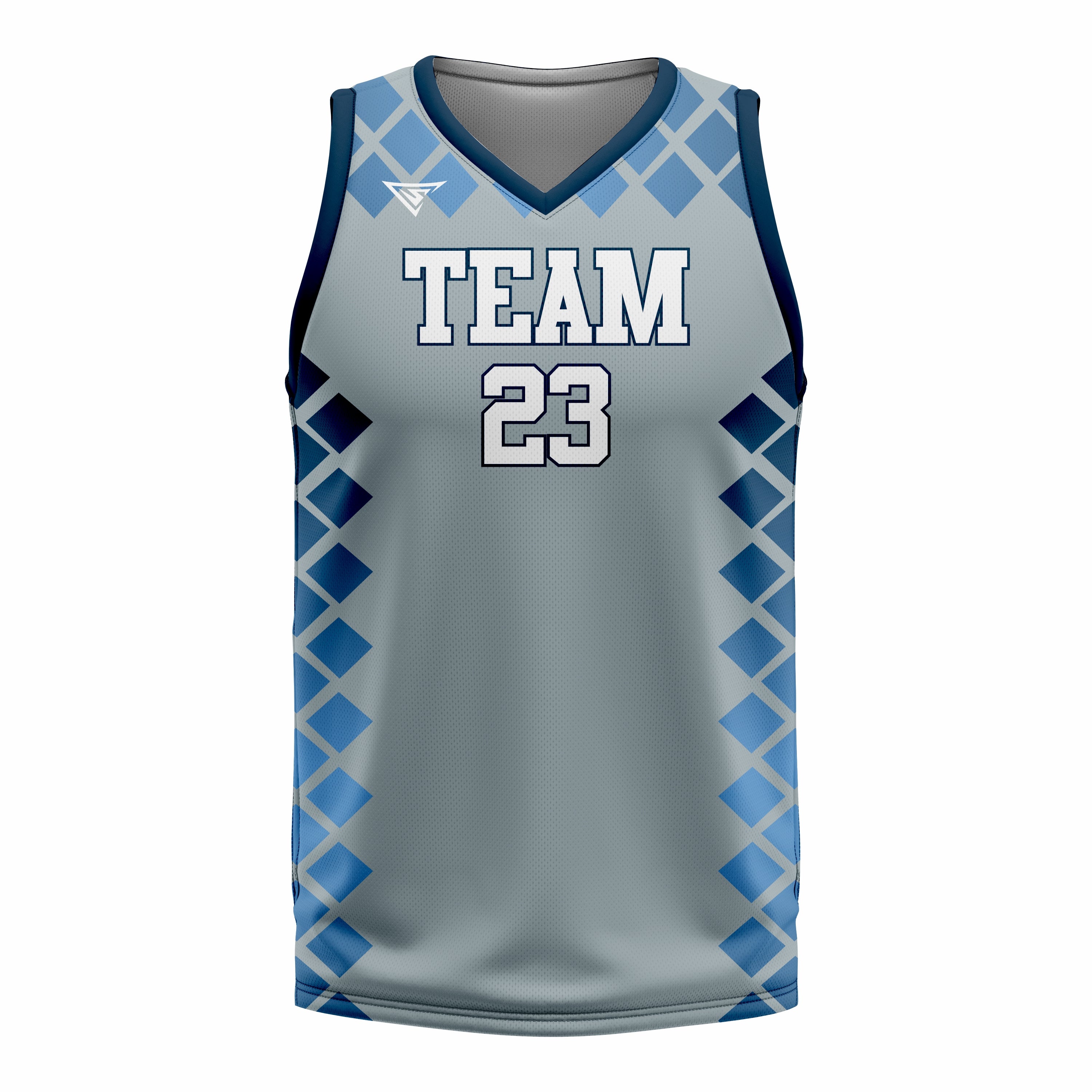 Custom Grey white Blue Basketball Jersey | Sports Custom Uniform