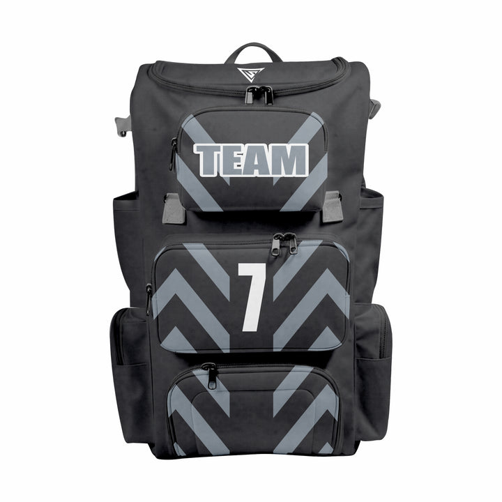 CUSTOM BLACK & GREEN ELITE BASEBALL/SOFTBALL BACKPACKS