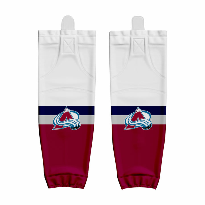 Custom White Maroon Hockey Socks