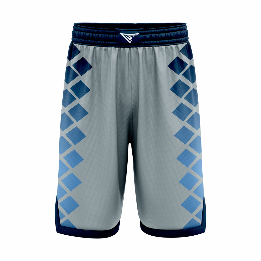 Custom Grey, Blue & Cyan Authentic Basketball Shorts