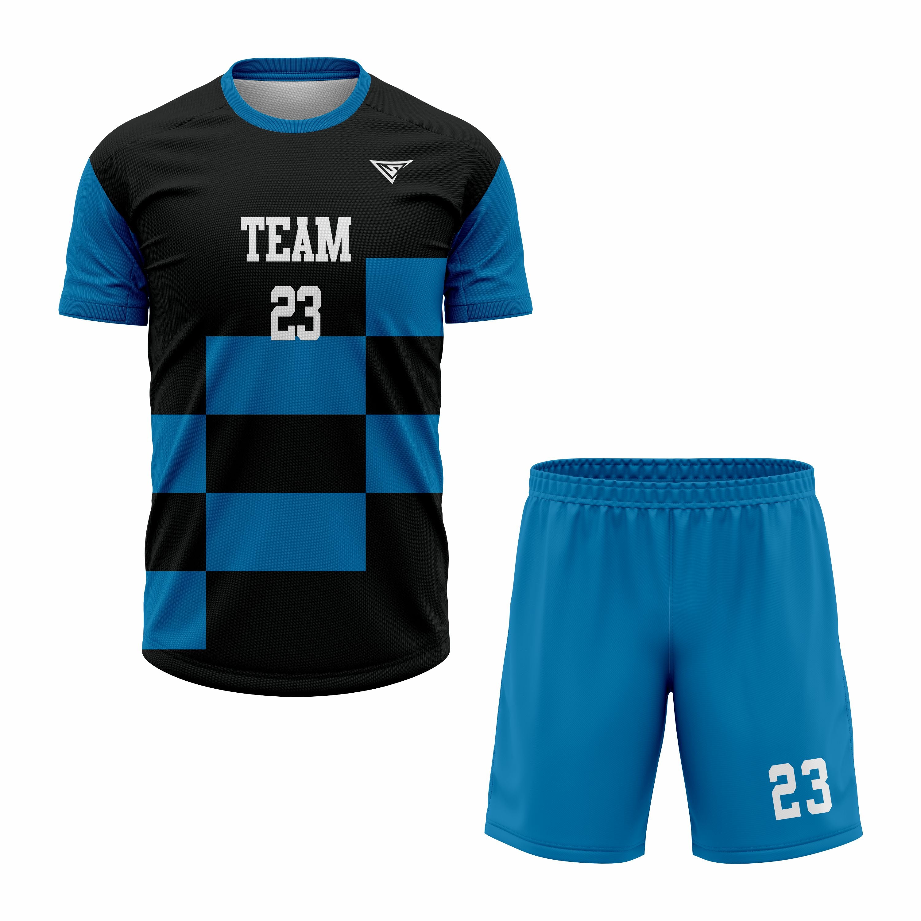 CUSTOM BLUE BLACK SOCCER UNIFORM