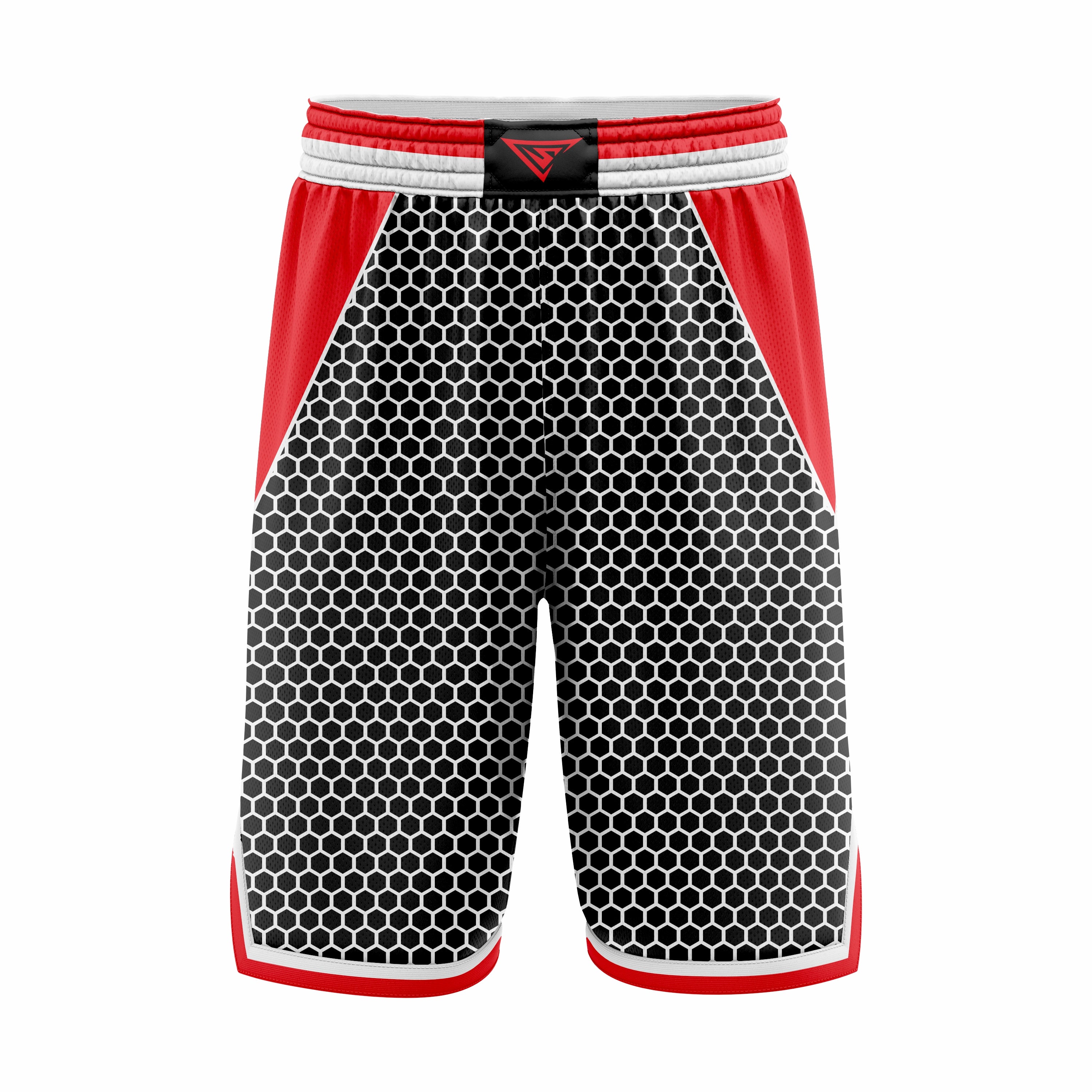 Custom Black Red White Authentic Basketball Shorts