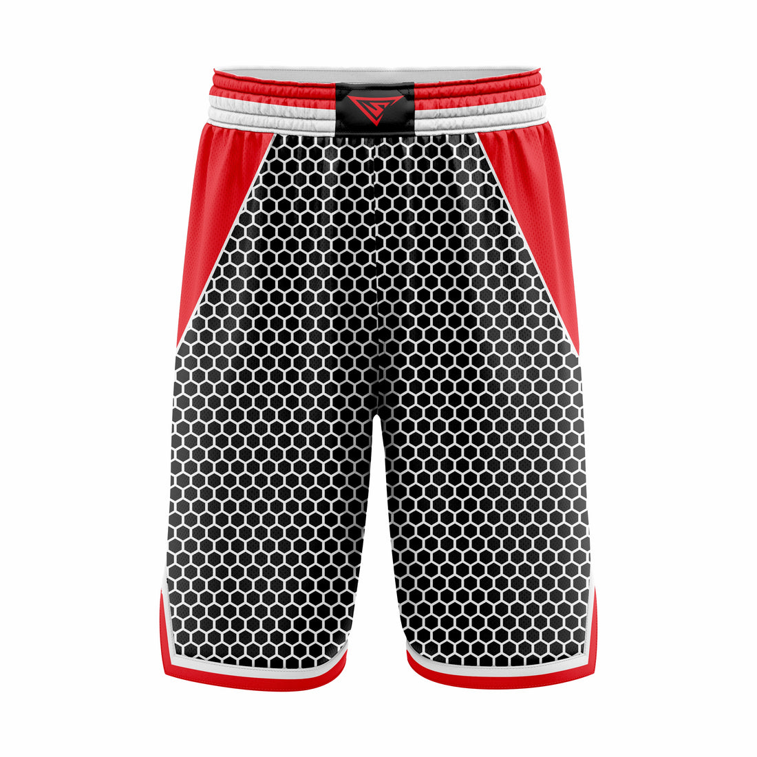 Custom Black Red White Authentic Basketball Shorts