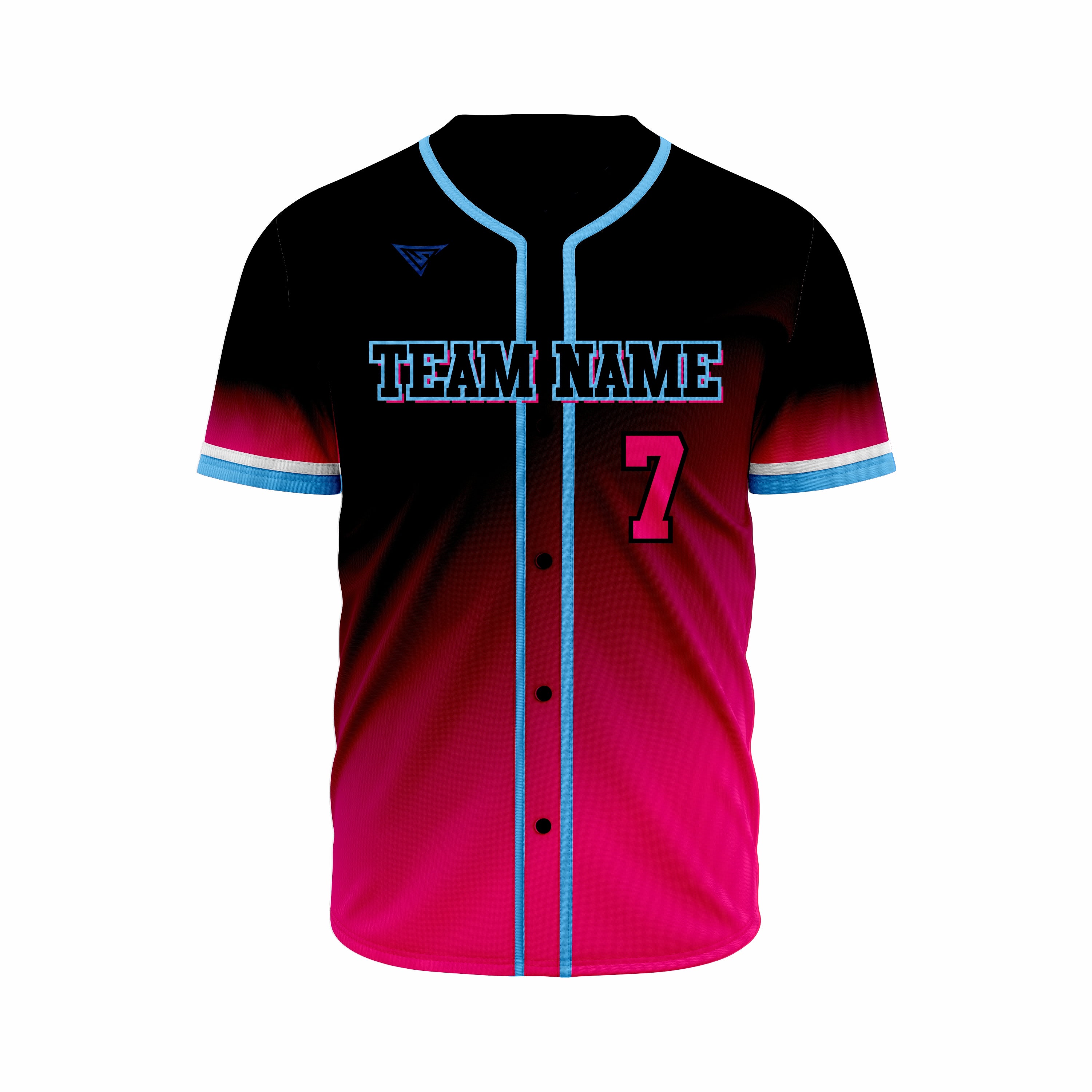 Custom Black, Red & Blue Authentic Softball full Buttons Jersey