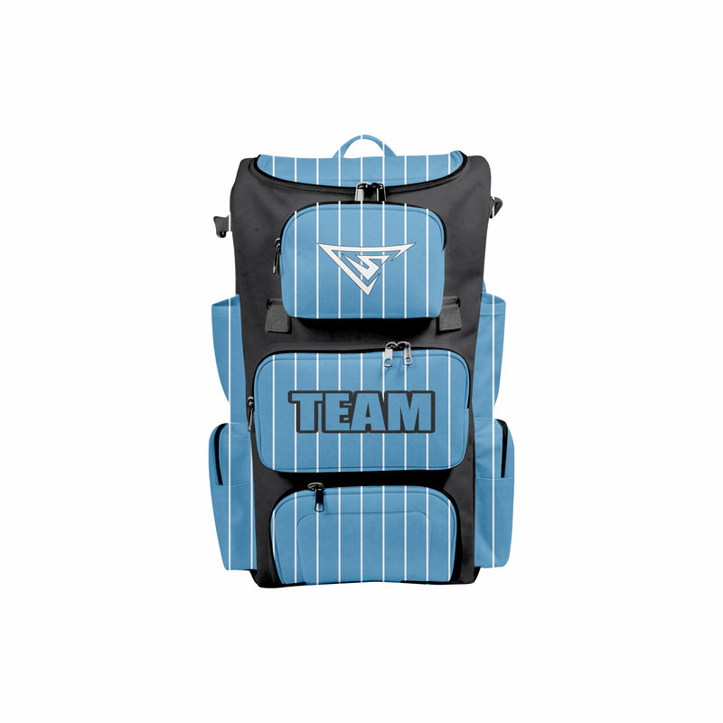 CUSTOM blue black white ELITE BASEBALL/SOFTBALL BACKPACKS