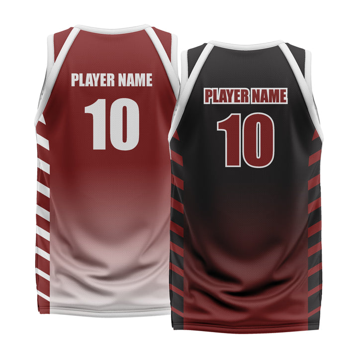Custom Maroon Black Double Side Basketball Jersey | Sports Custom Uniform