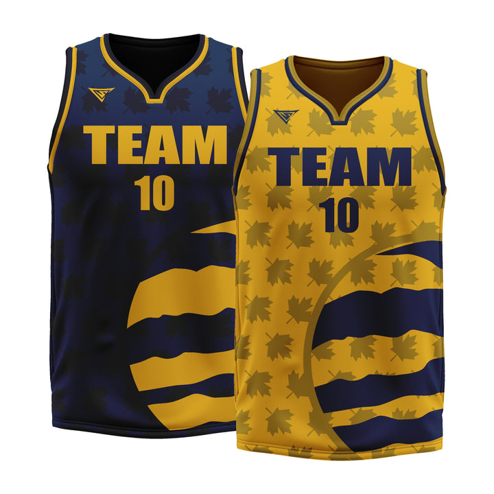 Custom Blue Yellow Double Side Basketball Jersey | Sports Custom Uniform