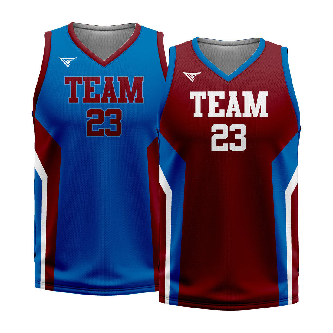 Custom Maroon Blue Double Side Basketball Jersey | Sports Custom Uniform (Copy)