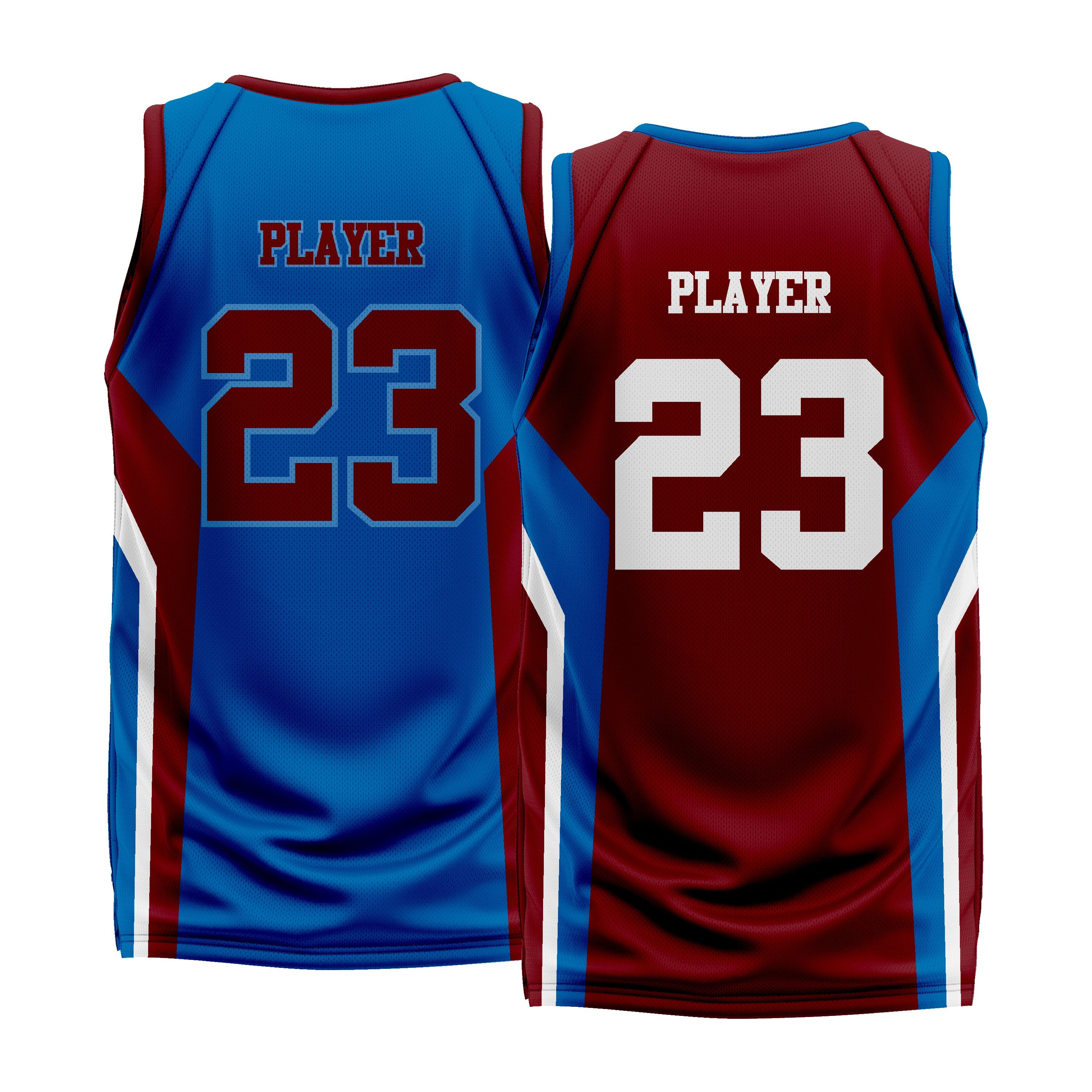 Custom Maroon Blue Double Side Basketball Jersey | Sports Custom Uniform (Copy)
