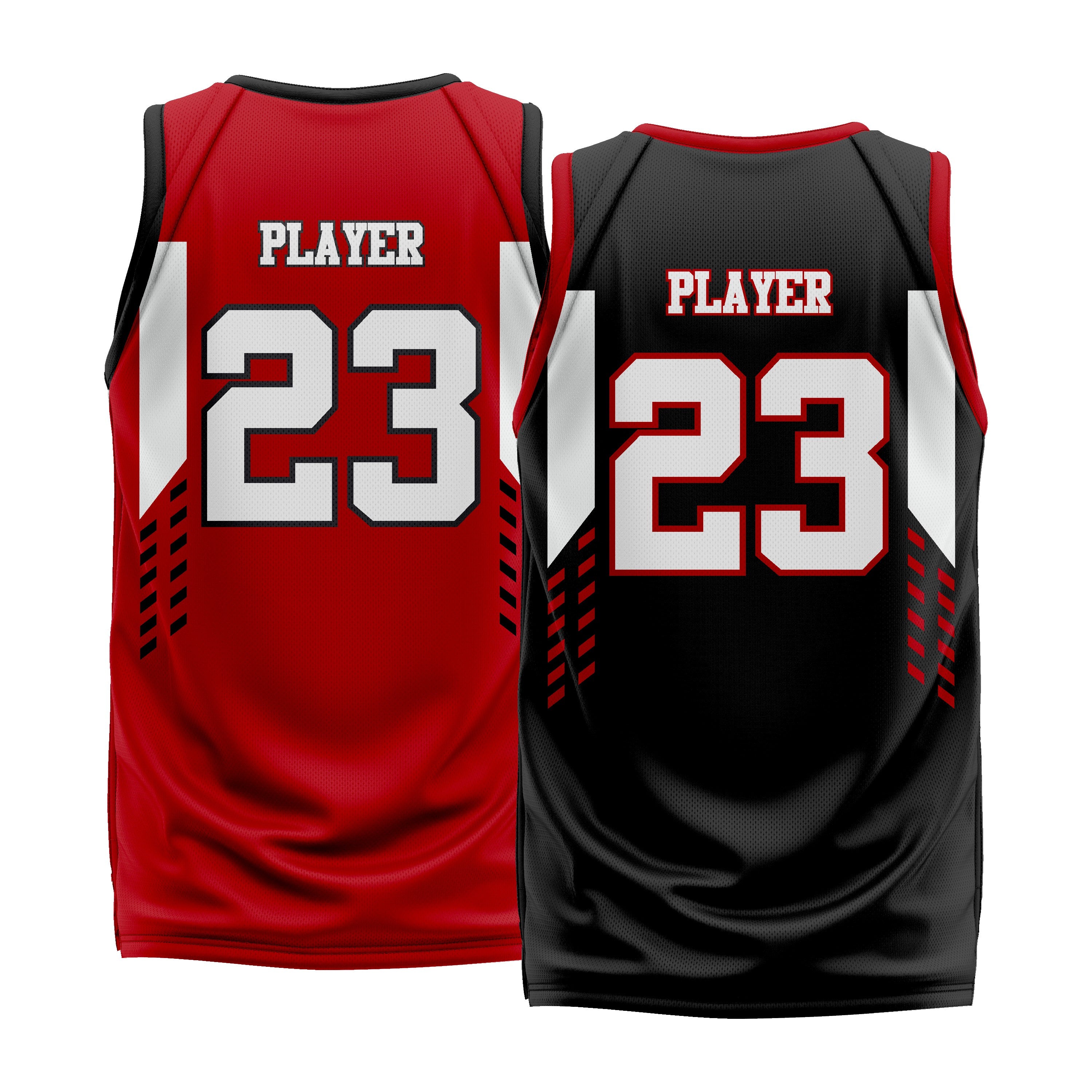 Custom Red Black White Double Side Basketball Jersey | Sports Custom Uniform