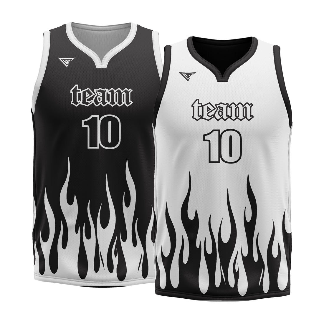 Custom Black White Double Side Basketball Jersey | Sports Custom Uniform