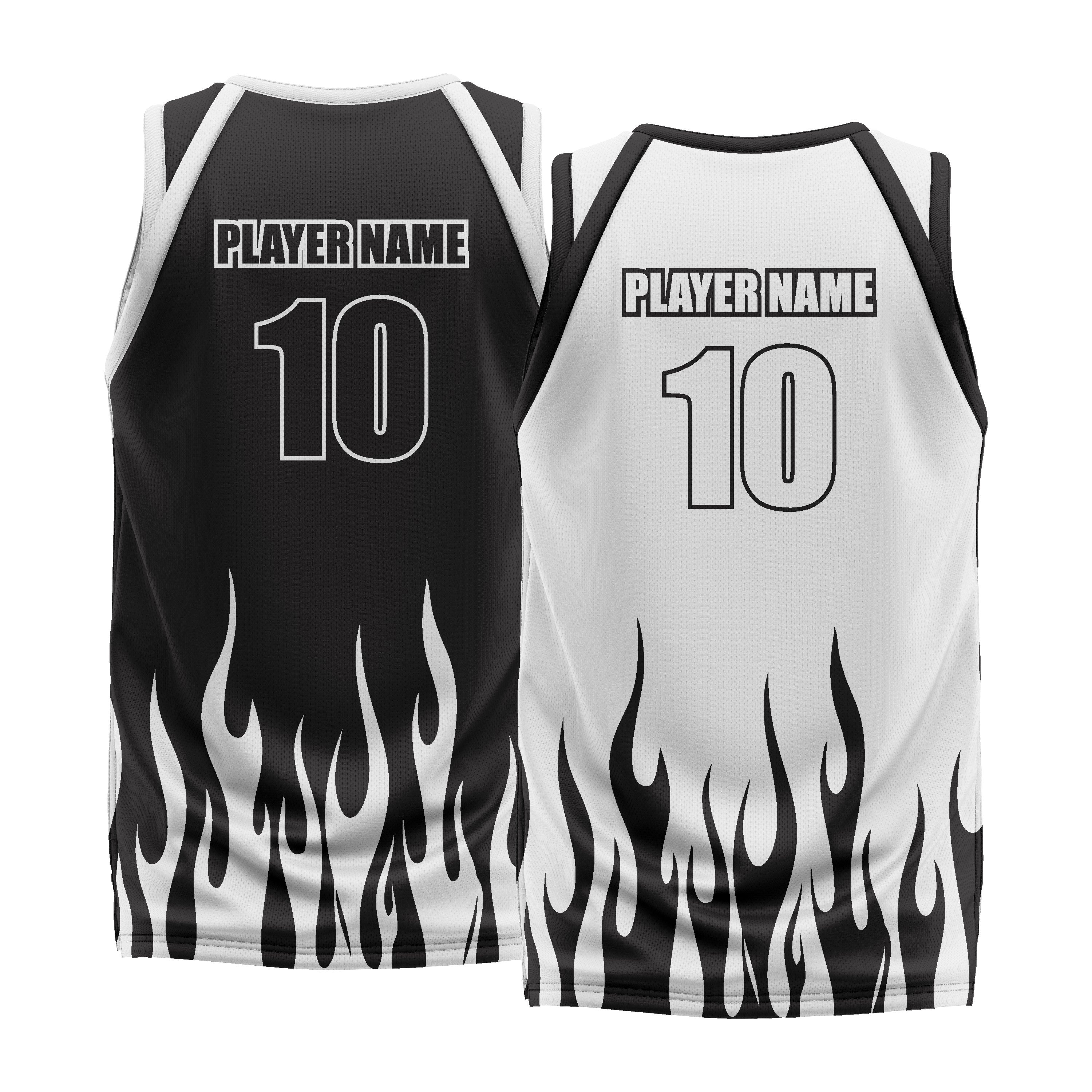 Custom Black White Double Side Basketball Jersey | Sports Custom Uniform
