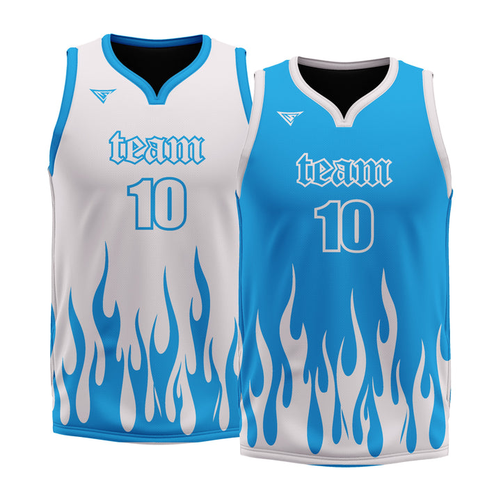 Custom Blue White Double Side Basketball Jersey | Sports Custom Uniform