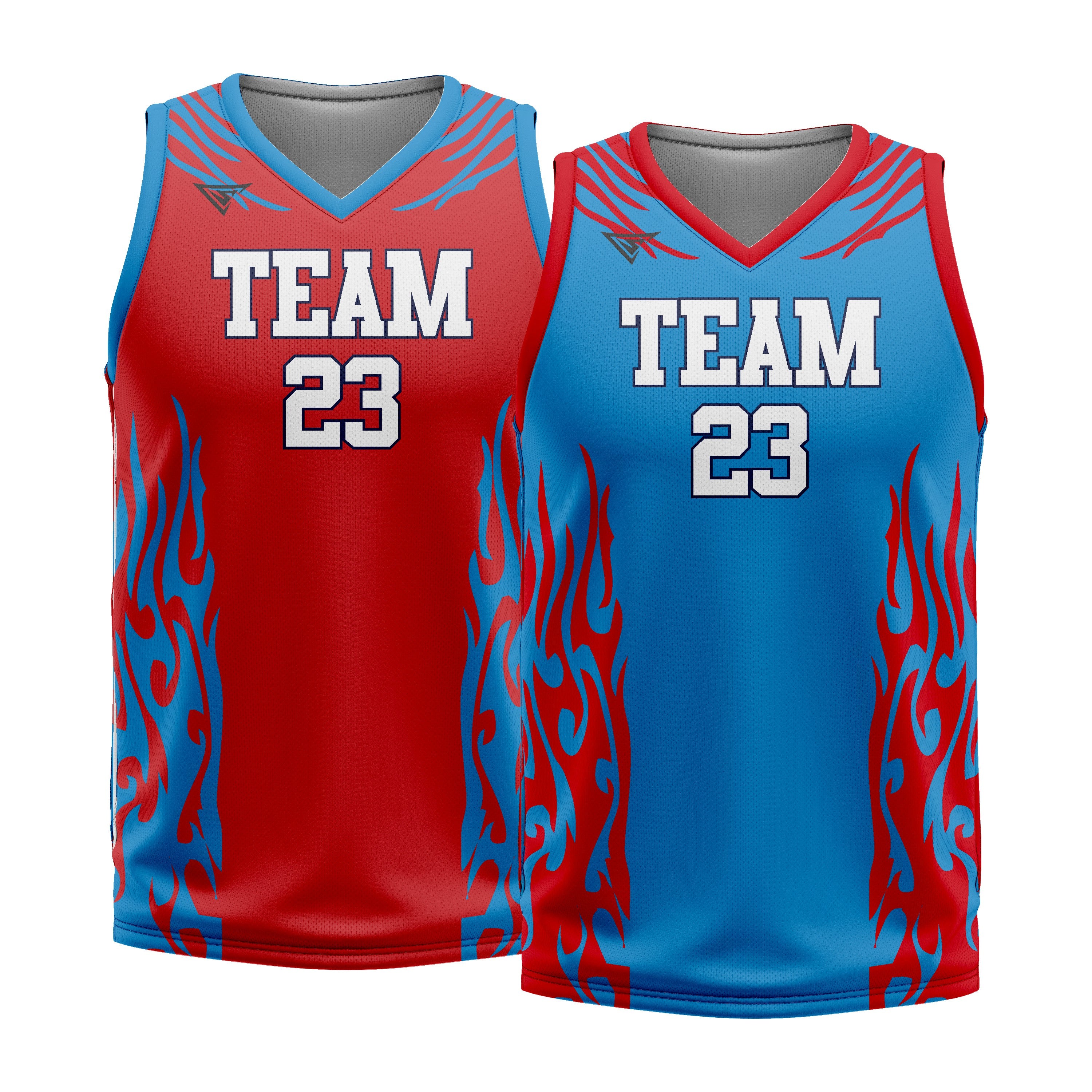 Custom Red Blue Double Side Basketball Jersey | Sports Custom Uniform