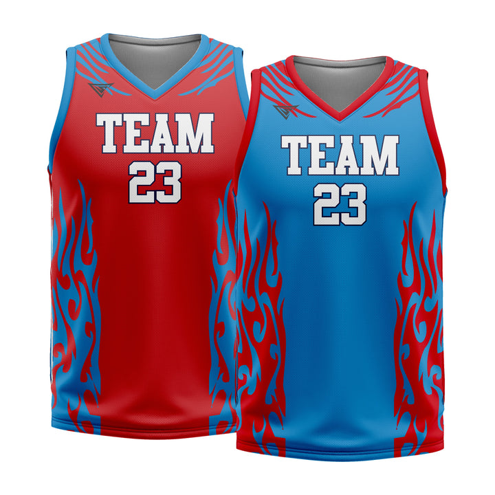 Custom Red Blue Double Side Basketball Jersey | Sports Custom Uniform