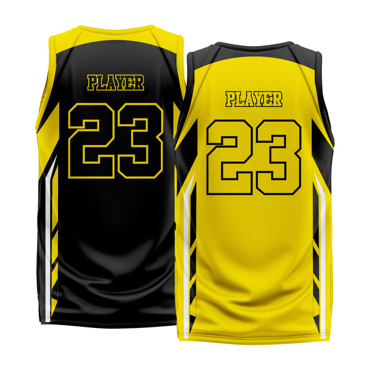 Custom Black Yellow Double Side Basketball Jersey | Sports Custom Uniform