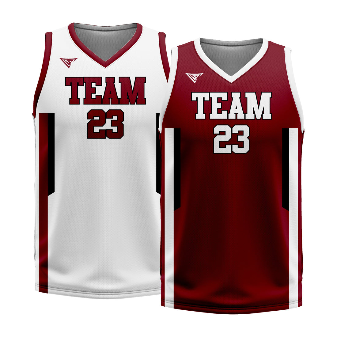 Custom Maroon White Double Side Basketball Jersey | Sports Custom Uniform
