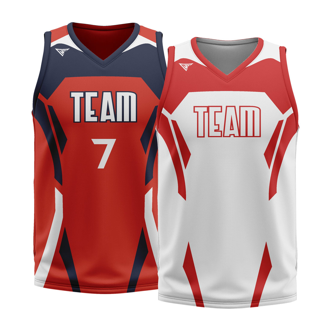 Custom Red White Double Side Basketball Jersey | Sports Custom Uniform