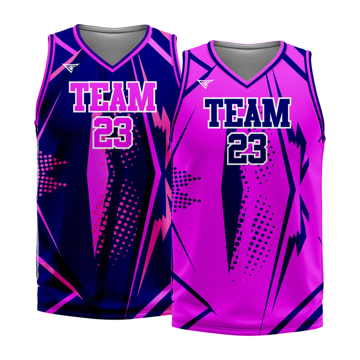 Custom Purple Blue Double Side Basketball Jersey | Sports Custom Uniform