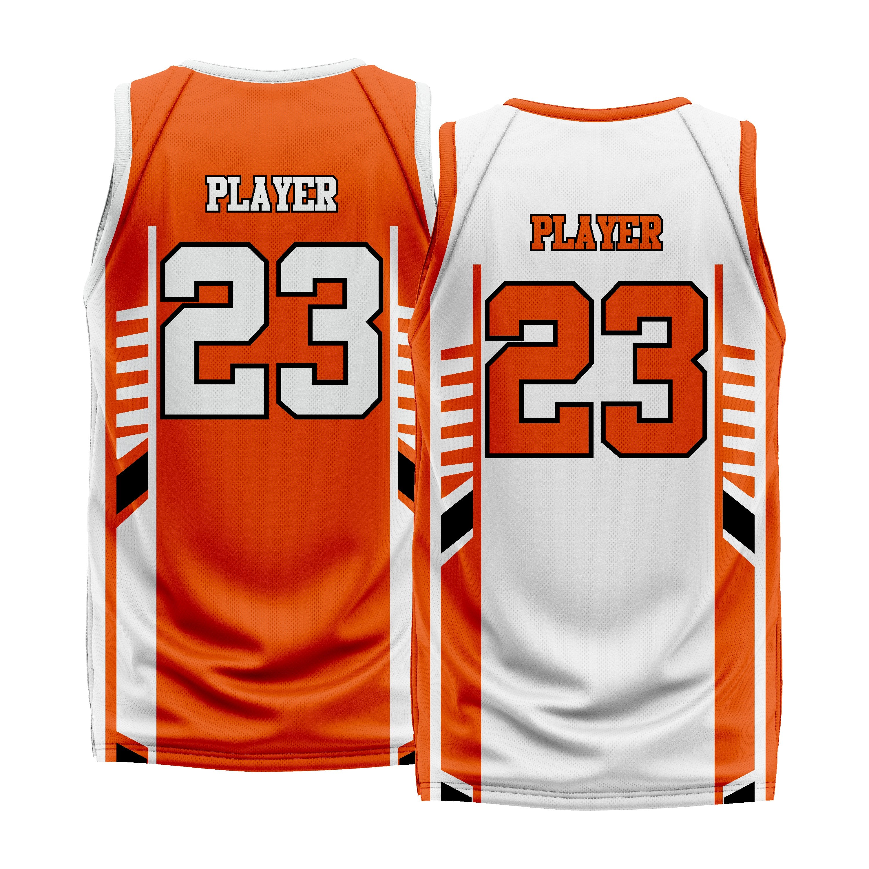 Custom Orange White Double Side Basketball Jersey | Sports Custom Uniform