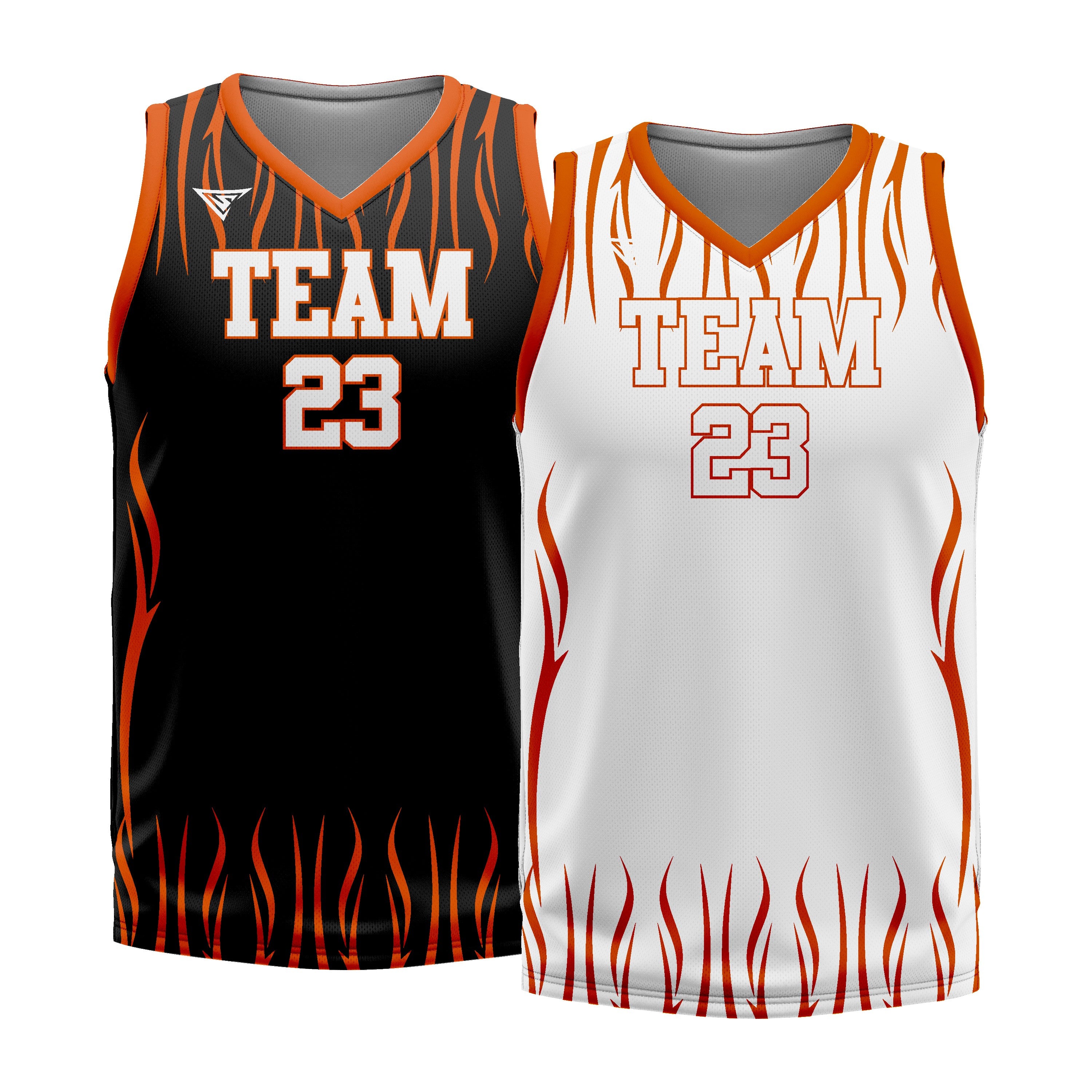 Custom Black Orange Double Side Basketball Jersey | Sports Custom Uniform