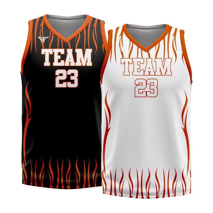 Custom Black Orange Double Side Basketball Jersey | Sports Custom Uniform