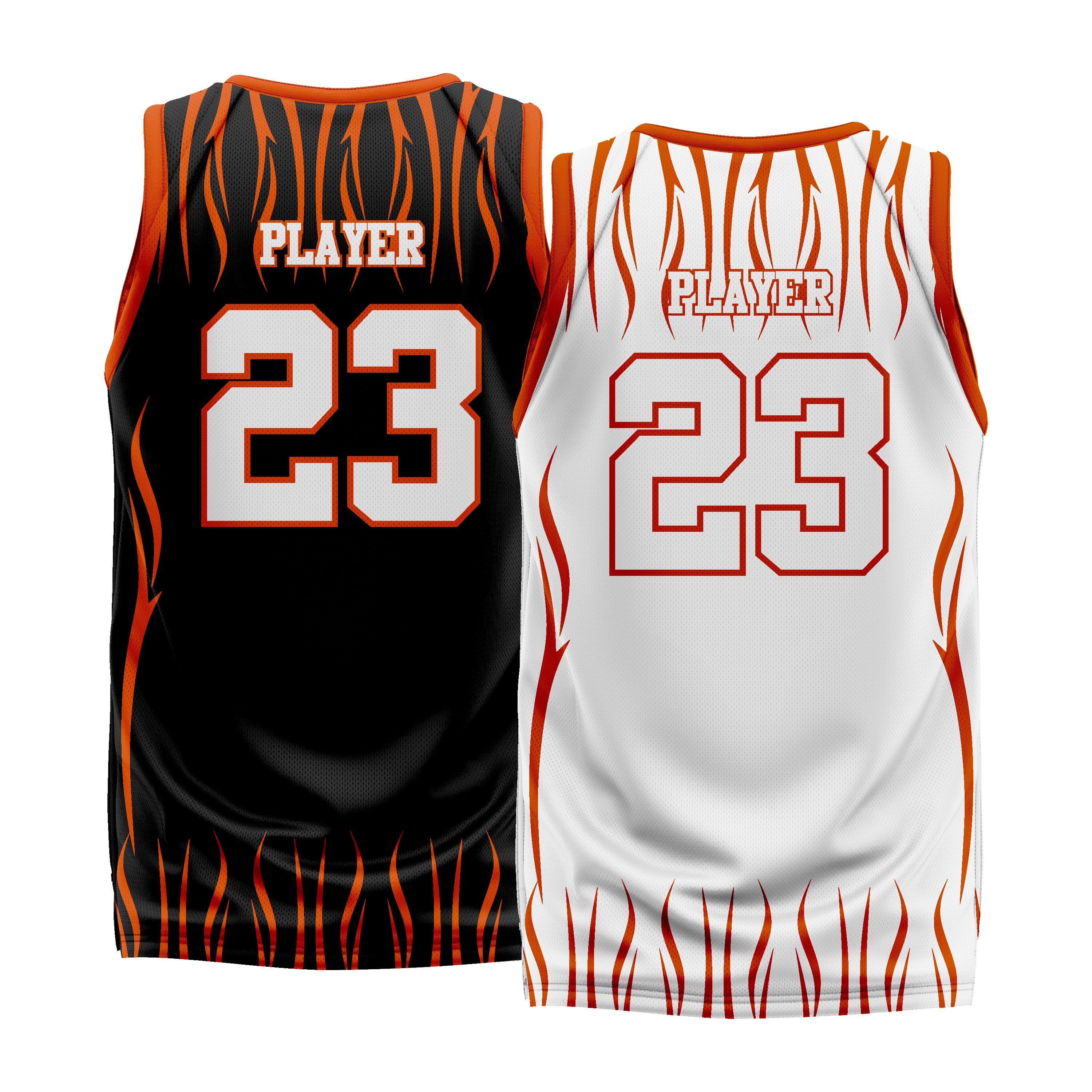 Custom Black Orange Double Side Basketball Jersey | Sports Custom Uniform