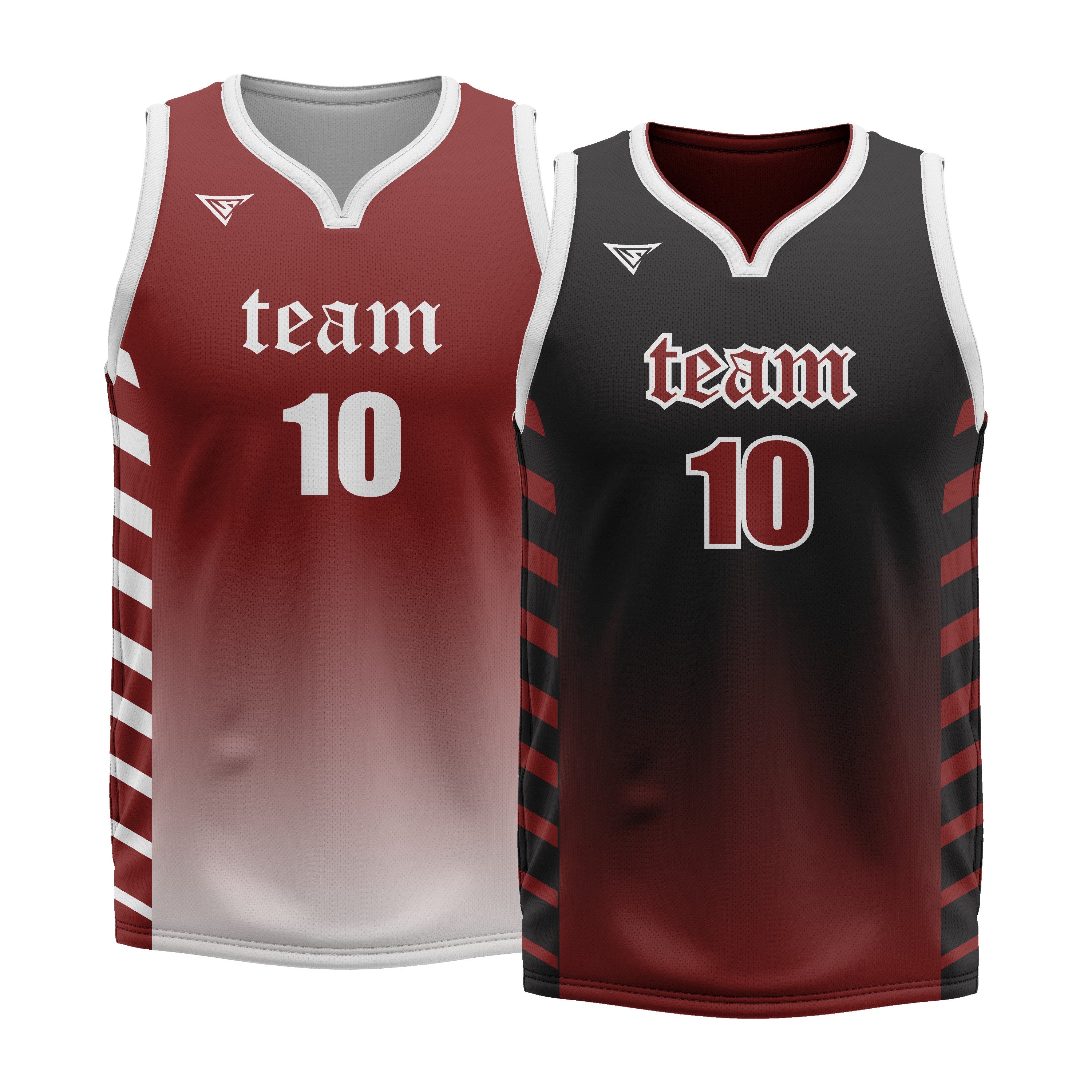 Custom Maroon Black Double Side Basketball Jersey | Sports Custom Uniform