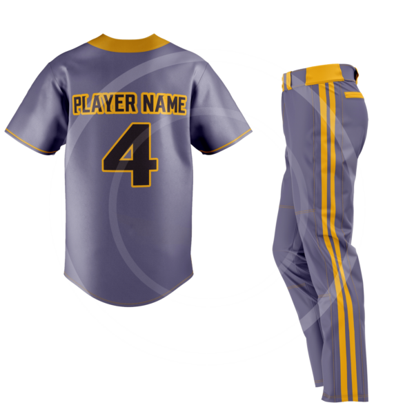 Purple Grey Baseball Uniform - carolina-side b