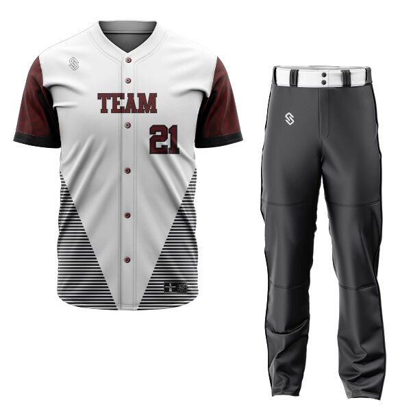 Sublimated Baseball Uniform - white and Red